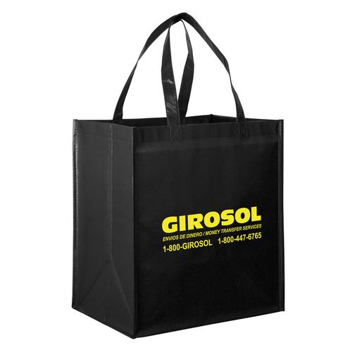  Gloss Laminated Designer Grocery Tote Bag w/Insert (13"x10"x15") - Screen Print 